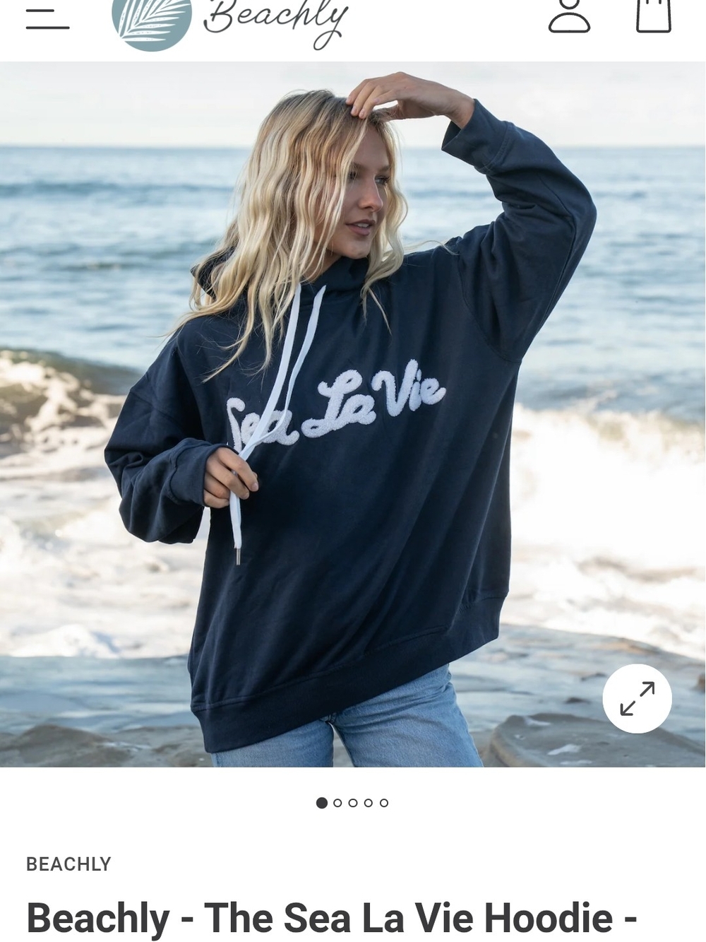 Navy 'Sea La Vie' Pullover Hoodie